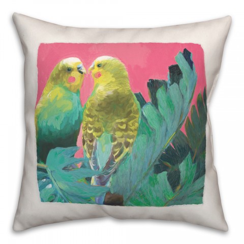 Colorful Bird Buddies 20x20 Indoor / Outdoor Pillow