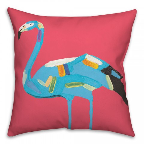 Colorful Flamingo with Pink 20x20 Indoor / Outdoor Pillow