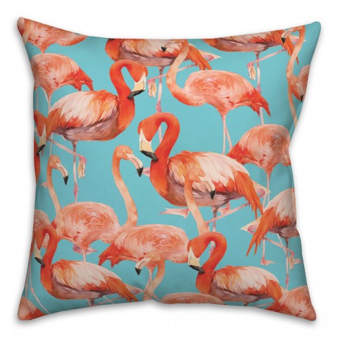 Pink Flamingo Bunch 20x20 Indoor / Outdoor Pillow