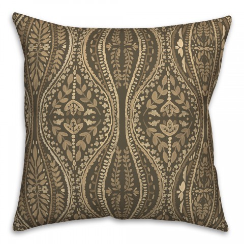 Neutral Colored Folk Pattern 20x20 Indoor / Outdoor Pillow