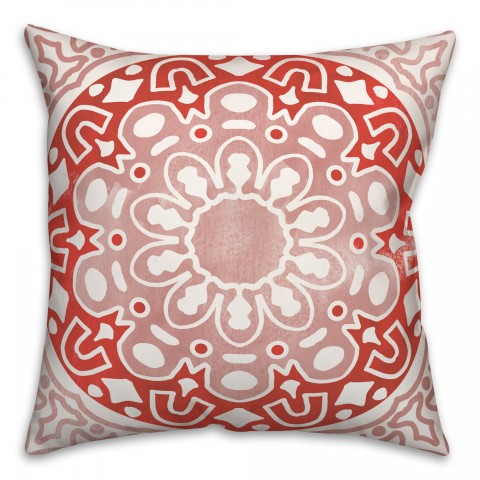 Funky Mandala Red Shades 20x20 Indoor / Outdoor Pillow