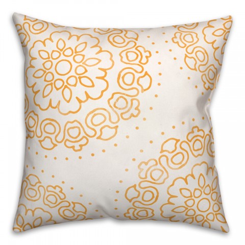Orange Line Mandala Pattern 20x20 Indoor / Outdoor Pillow