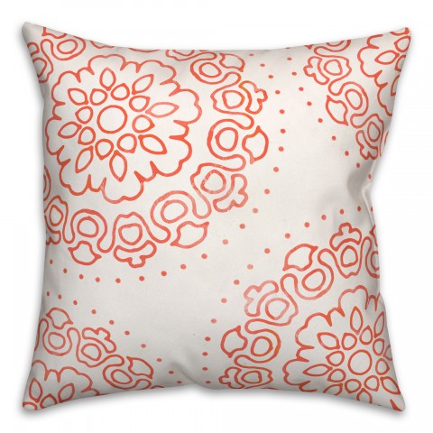 Red Line Mandala Pattern 20x20 Indoor / Outdoor Pillow