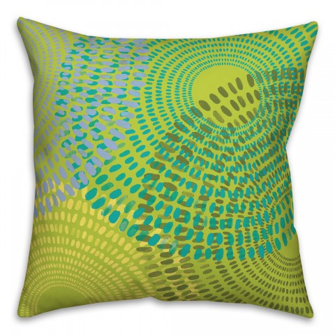 Bright Green Dash Circles 20x20 Indoor / Outdoor Pillow