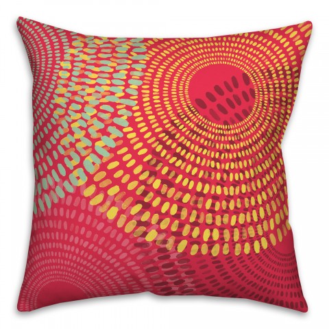 Bright Pink Dash Circles 20x20 Indoor / Outdoor Pillow