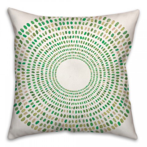 Round Green Dashes 20x20 Indoor / Outdoor Pillow