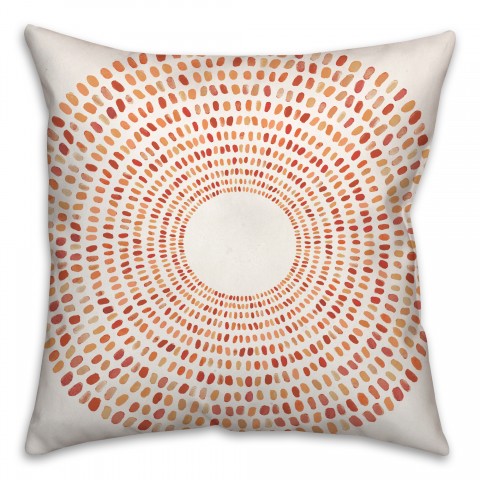 Round Orange Dashes 20x20 Indoor / Outdoor Pillow