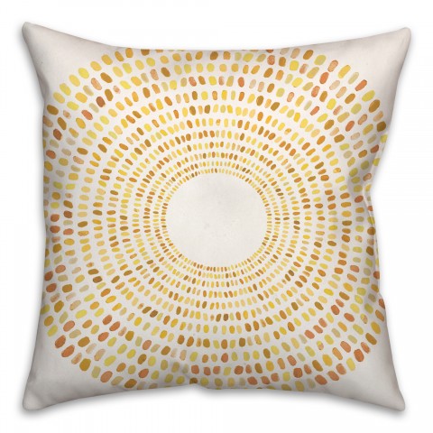 Round Yellow Dashes 20x20 Indoor / Outdoor Pillow