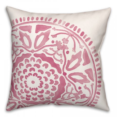Large Purple Watercolor Medallion 20x20 Indoor / Outdoor Pillow