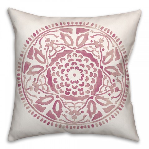 Purple Watercolor Medallion 20x20 Indoor / Outdoor Pillow