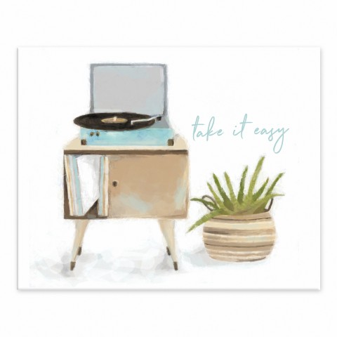 Record Player Take it Easy 8x10 Tabletop Canvas