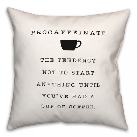 Procaffeinate Definition 18x18 Spun Poly Pillow