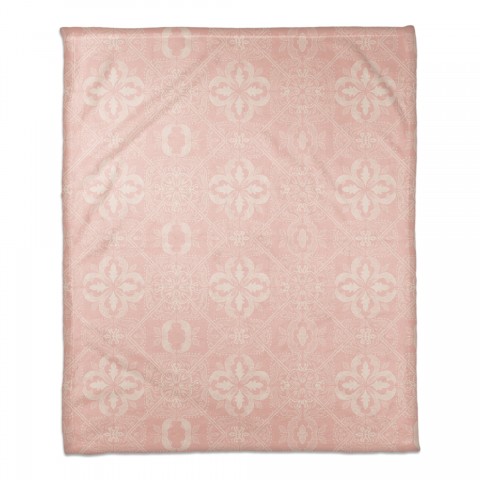 Pink Tiles Pattern 50x60 Coral Fleece Blanket