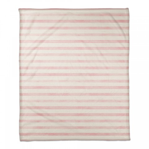 Watercolor Blush Stripes 50x60 Coral Fleece Blanket