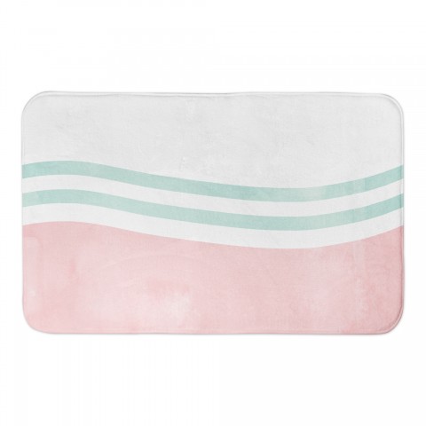 Blush and Mint Swoop 34x21 Bath Mat