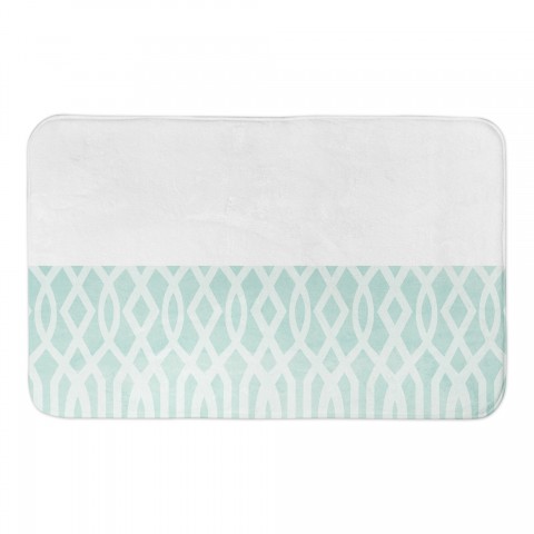 Teal Watercolor Pattern 34x21 Bath Mat