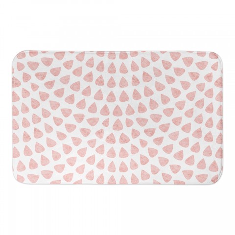 Watercolor Pink Droplets Pattern 34x21 Bath Mat