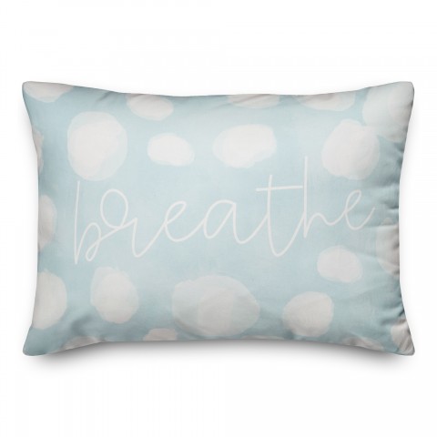 Breathe with Blue Watercolor Bubbles 14x20 Spun Poly Pillow