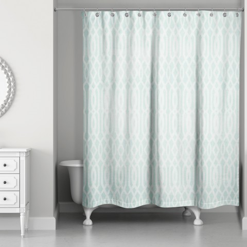 Teal Watercolor Pattern 71x74 Shower Curtain