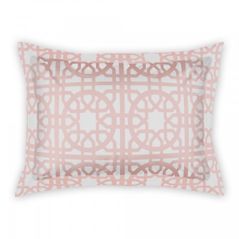 Geo Blush Tile Quad Pattern Standard Brushed Poly Sham