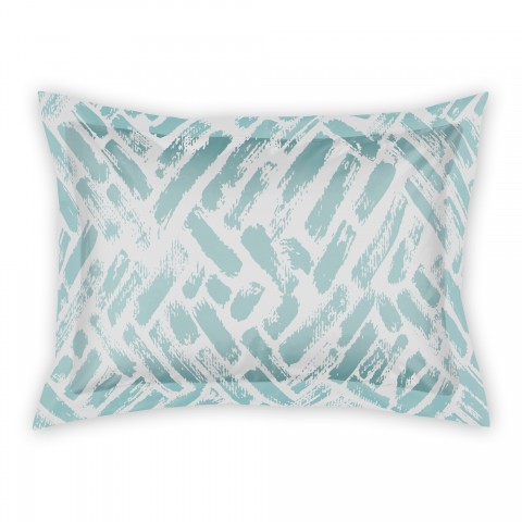 Light Blue Strokes Pattern Standard Brushed Poly Sham