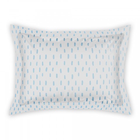 Watercolor Blue Polka Dot Strokes Standard Brushed Poly Sham