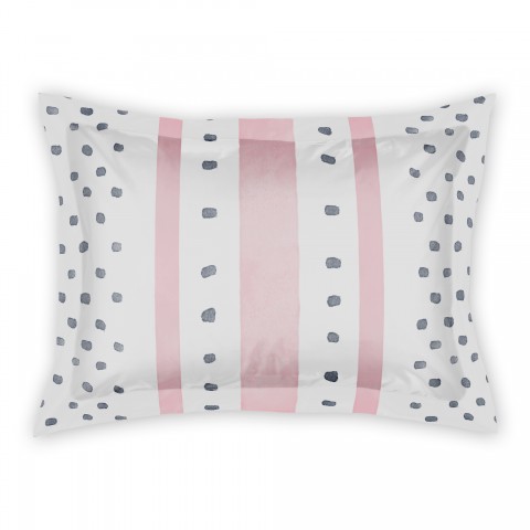 Blush and Navy Watercolor Pattern Standard Brushed Poly Sham
