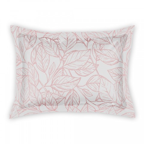 Blush Watercolor Leaf Pattern Standard Brushed Poly Sham