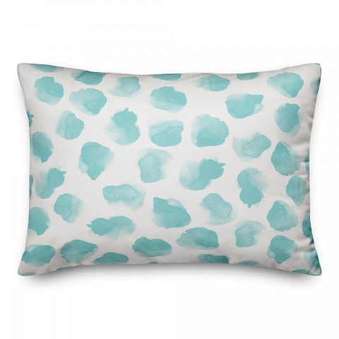 Teal Watercolor Splotches 14x20 Spun Poly Pillow