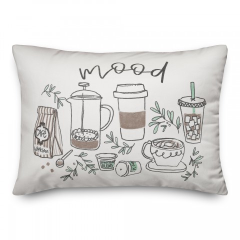 Coffee Mood Sketch 14x20 Spun Poly Pillow