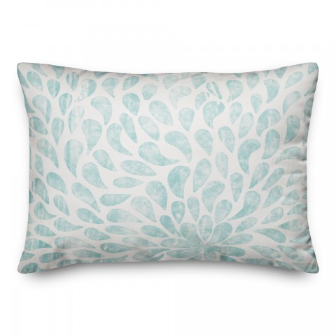 Teal Floral Burst Pattern 14x20 Spun Poly Pillow
