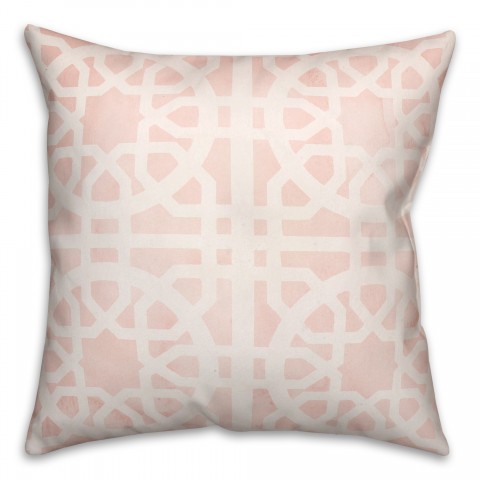 Geo Blush Tile Quad Pattern 18x18 Spun Poly Pillow