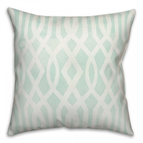 Teal Watercolor Pattern 18x18 Spun Poly Pillow