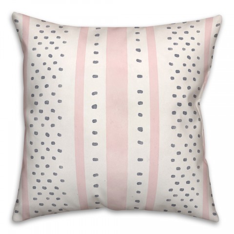 Blush and Navy Watercolor Pattern 18x18 Spun Poly Pillow