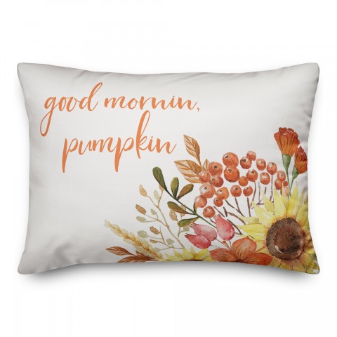 Mornin Pumpkin Bouquet 14x20 Spun Poly Pillow