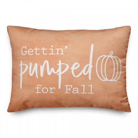 Orange Pumped for Fall 14x20 Spun Poly Pillow