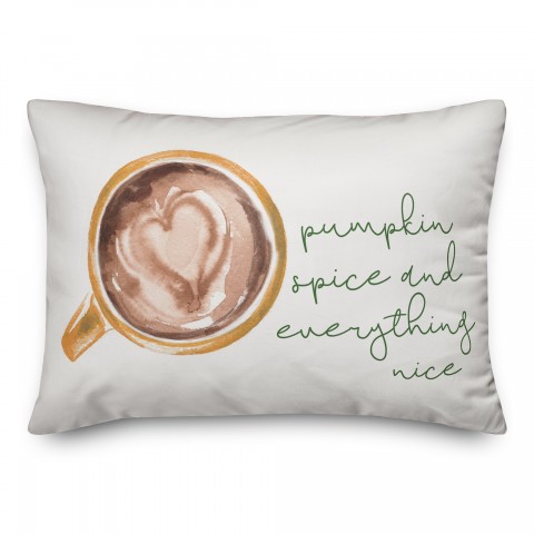 Pumpkin Spice Nice Heart Latte 14x20 Spun Poly Pillow
