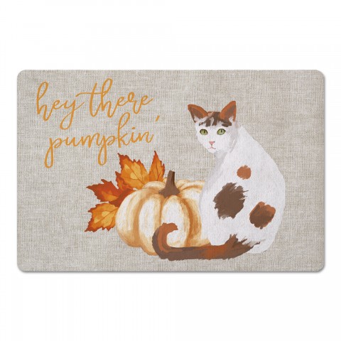 Hey Pumpkin Cat 27x18 Floor Mat