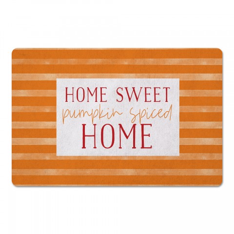 Pumpkin Spiced Home Stripes 27x18 Floor Mat
