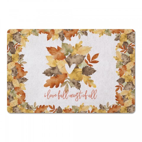 Love Fall Most of all Leaves 27x18 Floor Mat