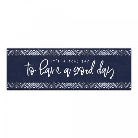 Good Day Saying with Tribal Border 12x36 Canvas Wall Art
