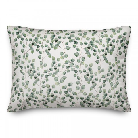 Green Eucalyptus Pattern 14x20 Spun Poly Pillow