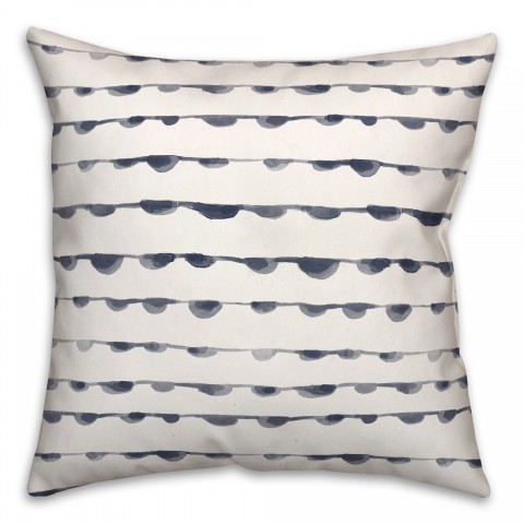 Blue Watercolor Dot Chain Pattern 18x18 Spun Poly Pillow