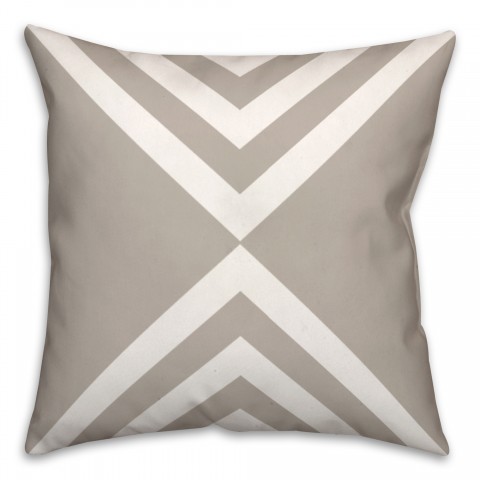 Touches Triangles on Tan 18x18 Spun Poly Pillow
