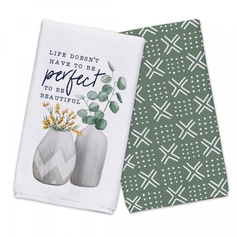 Perfect Saying with Vase Plants Textiles Collection