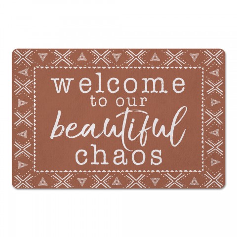 Beautiful Chaos Mudcloth Teracotta 27x18 Floor Mat