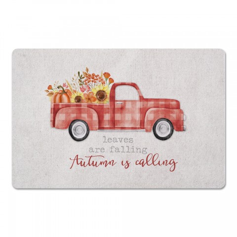 Leaves Falling Autumn Calling Truck 27x18 Floor Mat