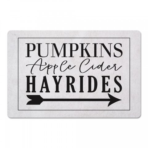 Pumpkins Apple Cider Hayrides with Arrow 27x18 Floor Mat
