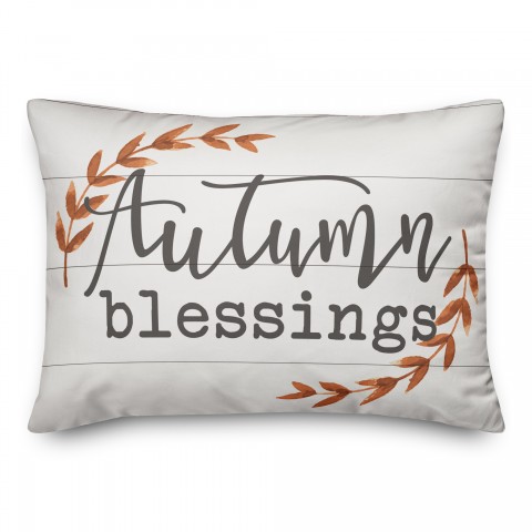 Autumn Blessings Orange Laurel 14x20 Spun Poly Pillow