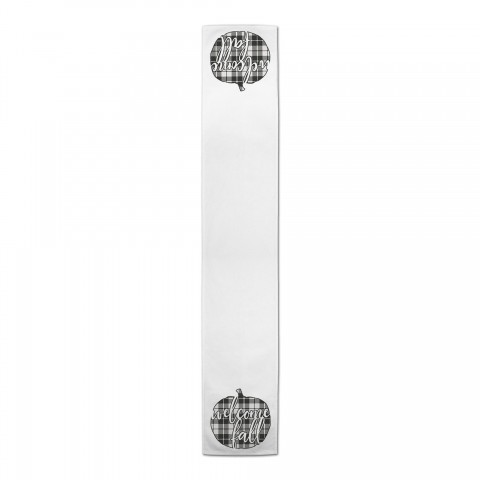 Plaid Pumpkin Welcome Fall 16x90 Poly Twill Table Runner